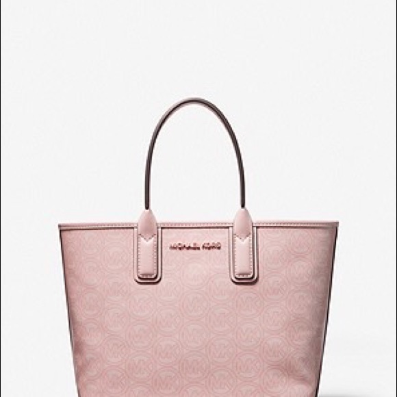 Michael Michael Kors Jodie Small Logo Jacquard Tote Bag - Powder Blush - Picture 2 of 5